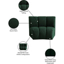 Meridian Infinity Green Boucle Fabric Modular Chair IMAGE 8