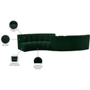 Meridian Infinity Green Boucle Fabric 4 pc Modular Sectional IMAGE 14