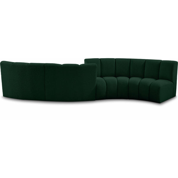 Meridian Infinity Green Boucle Fabric 4 pc Modular Sectional IMAGE 1