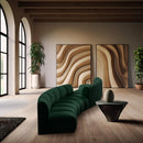 Meridian Infinity Green Boucle Fabric 4 pc Modular Sectional IMAGE 2