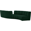Meridian Infinity Green Boucle Fabric 4 pc Modular Sectional IMAGE 3