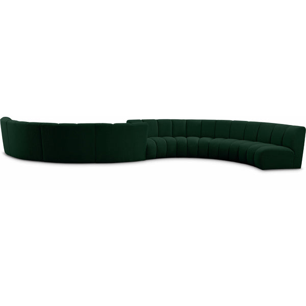 Meridian Infinity Green Boucle Fabric 8 pc Modular Sectional IMAGE 1