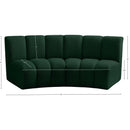 Meridian Infinity Green Boucle Fabric 2 pc Modular Sectional IMAGE 11