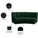 Meridian Infinity Green Boucle Fabric 2 pc Modular Sectional IMAGE 12