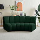 Meridian Infinity Green Boucle Fabric 2 pc Modular Sectional IMAGE 2