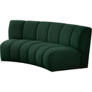 Meridian Infinity Green Boucle Fabric 2 pc Modular Sectional IMAGE 3