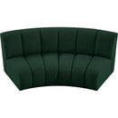 Meridian Infinity Green Boucle Fabric 2 pc Modular Sectional IMAGE 6