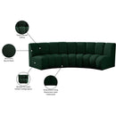 Meridian Infinity Green Boucle Fabric 3 pc Modular Sectional IMAGE 12