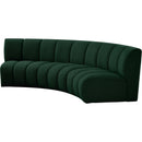 Meridian Infinity Green Boucle Fabric 3 pc Modular Sectional IMAGE 3