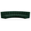 Meridian Infinity Green Boucle Fabric 4 pc Modular Sectional IMAGE 11