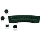 Meridian Infinity Green Boucle Fabric 4 pc Modular Sectional IMAGE 12