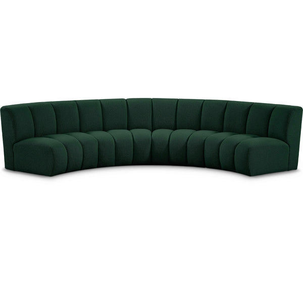 Meridian Infinity Green Boucle Fabric 4 pc Modular Sectional IMAGE 1