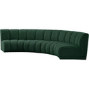 Meridian Infinity Green Boucle Fabric 4 pc Modular Sectional IMAGE 3