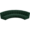 Meridian Infinity Green Boucle Fabric 4 pc Modular Sectional IMAGE 6