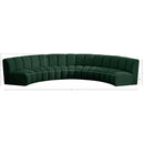 Meridian Infinity Green Boucle Fabric 5 pc Modular Sectional IMAGE 11