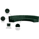 Meridian Infinity Green Boucle Fabric 5 pc Modular Sectional IMAGE 12