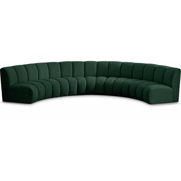 Meridian Infinity Green Boucle Fabric 5 pc Modular Sectional IMAGE 1