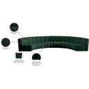 Meridian Infinity Green Boucle Fabric 6 pc Modular Sectional IMAGE 12