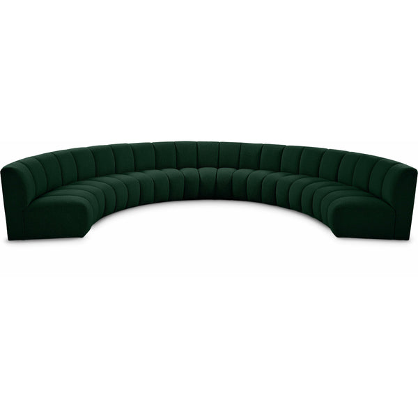 Meridian Infinity Green Boucle Fabric 7 pc Modular Sectional IMAGE 1