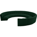 Meridian Infinity Green Boucle Fabric 10 pc Modular Sectional IMAGE 3