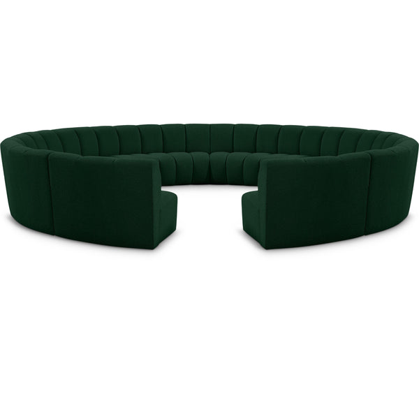 Meridian Infinity Green Boucle Fabric 12 pc Modular Sectional IMAGE 1