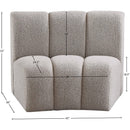 Meridian Infinity Brown Boucle Fabric Modular Chair IMAGE 7