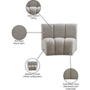 Meridian Infinity Brown Boucle Fabric Modular Chair IMAGE 8