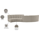 Meridian Infinity Brown Boucle Fabric 4 pc Modular Sectional IMAGE 14