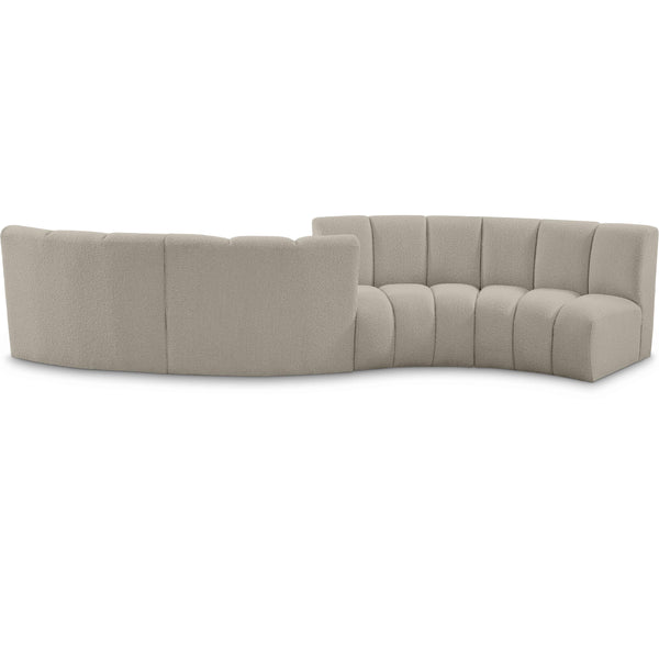 Meridian Infinity Brown Boucle Fabric 4 pc Modular Sectional IMAGE 1