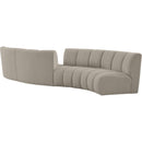 Meridian Infinity Brown Boucle Fabric 4 pc Modular Sectional IMAGE 3