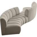 Meridian Infinity Brown Boucle Fabric 4 pc Modular Sectional IMAGE 6