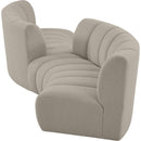 Meridian Infinity Brown Boucle Fabric 4 pc Modular Sectional IMAGE 7