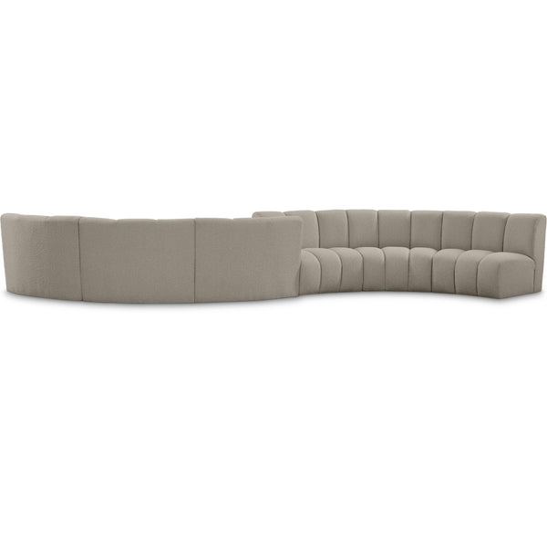 Meridian Infinity Brown Boucle Fabric 6 pc Modular Sectional IMAGE 1