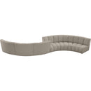 Meridian Infinity Brown Boucle Fabric 6 pc Modular Sectional IMAGE 4