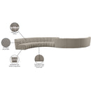 Meridian Infinity Brown Boucle Fabric 8 pc Modular Sectional IMAGE 14