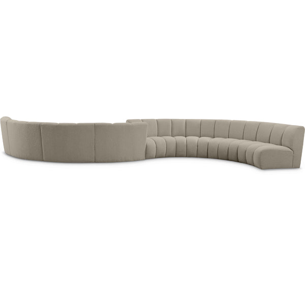 Meridian Infinity Brown Boucle Fabric 8 pc Modular Sectional IMAGE 1