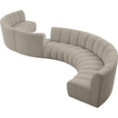 Meridian Infinity Brown Boucle Fabric 8 pc Modular Sectional IMAGE 6