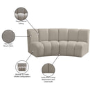 Meridian Infinity Brown Boucle Fabric 2 pc Modular Sectional IMAGE 12