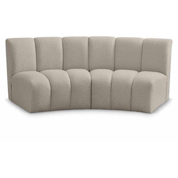 Meridian Infinity Brown Boucle Fabric 2 pc Modular Sectional IMAGE 1