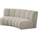 Meridian Infinity Brown Boucle Fabric 2 pc Modular Sectional IMAGE 3