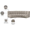 Meridian Infinity Brown Boucle Fabric 3 pc Modular Sectional IMAGE 12