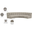 Meridian Infinity Brown Boucle Fabric 4 pc Modular Sectional IMAGE 12