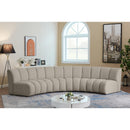 Meridian Infinity Brown Boucle Fabric 4 pc Modular Sectional IMAGE 2