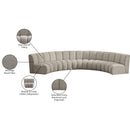 Meridian Infinity Brown Boucle Fabric 5 pc Modular Sectional IMAGE 12