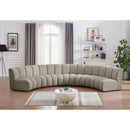 Meridian Infinity Brown Boucle Fabric 5 pc Modular Sectional IMAGE 2