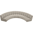 Meridian Infinity Brown Boucle Fabric 5 pc Modular Sectional IMAGE 6