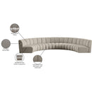 Meridian Infinity Brown Boucle Fabric 6 pc Modular Sectional IMAGE 12