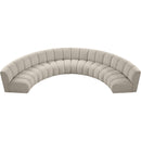 Meridian Infinity Brown Boucle Fabric 6 pc Modular Sectional IMAGE 6