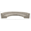 Meridian Infinity Brown Boucle Fabric 7 pc Modular Sectional IMAGE 11