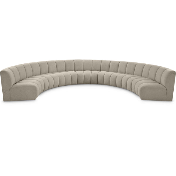 Meridian Infinity Brown Boucle Fabric 7 pc Modular Sectional IMAGE 1